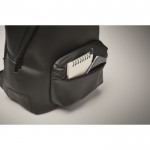 Mochila para portátil de cuero sintético con bolsillo frontal 15'' color negro vista fotografía cuarta vista