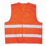 Chaleco de poliéster con bandas reflectantes de alta visibilidad color naranja