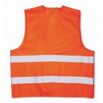 Chaleco de poliéster con bandas reflectantes de alta visibilidad color naranja tercera vista