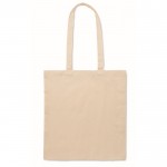 Bolsa para la compra de polialgodón con asas largas 130 g/m2 color beige segunda vista