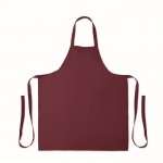 Delantal con bolsillos delanteros y ajustable del cuello 240g/m2 color burdeos cuarta vista