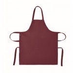Delantal con bolsillos delanteros y ajustable del cuello 240g/m2 color burdeos quinta vista