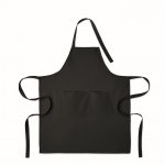 Delantal con bolsillos delanteros y ajustable del cuello 240g/m2 color negro segunda vista