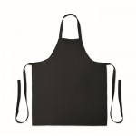Delantal con bolsillos delanteros y ajustable del cuello 240g/m2 color negro cuarta vista