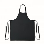Delantal con bolsillos delanteros y ajustable del cuello 240g/m2 color azul cuarta vista