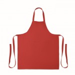 Delantal con bolsillos delanteros y ajustable del cuello 240g/m2 color rojo cuarta vista