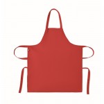 Delantal con bolsillos delanteros y ajustable del cuello 240g/m2 color rojo quinta vista