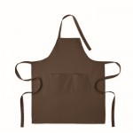 Delantal con bolsillos delanteros y ajustable del cuello 240g/m2 color marrón segunda vista