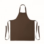 Delantal con bolsillos delanteros y ajustable del cuello 240g/m2 color marrón cuarta vista