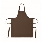 Delantal con bolsillos delanteros y ajustable del cuello 240g/m2 color marrón quinta vista