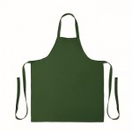 Delantal con bolsillos delanteros y ajustable del cuello 240g/m2 color verde oscuro cuarta vista