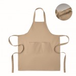 Delantal con bolsillos delanteros y ajustable del cuello 240g/m2 color camel