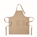 Delantal con bolsillos delanteros y ajustable del cuello 240g/m2 color camel segunda vista