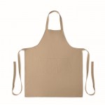Delantal con bolsillos delanteros y ajustable del cuello 240g/m2 color camel cuarta vista