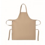 Delantal con bolsillos delanteros y ajustable del cuello 240g/m2 color camel quinta vista