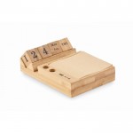 Calendario de sobremesa de bambú para oficina con soporte para móvil color madera vista principal