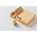 Calendario de sobremesa de bambú para oficina con soporte para móvil color madera vista fotografía octava vista