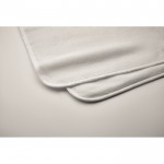 Toalla blanca de algodón con capucha para bebé 300 g/m2 color blanco vista fotografía cuarta vista
