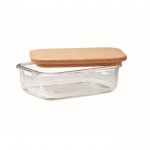 Fiambrera de cristal de borosilicato con tapa de corcho 830ml color transparente segunda vista