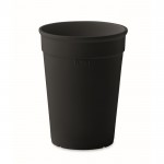 Vaso de plástico reciclado reutilizable de pared simple 300ml color negro