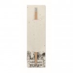 Clásico lápiz con goma de borrar presentado en papel de semillas color blanco