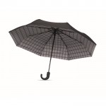 Paraguas plegable anti viento de pongee y diseño de cuadros Ø116 color negro