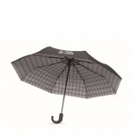 Paraguas plegable anti viento de pongee y diseño de cuadros Ø116 color negro vista de impresión