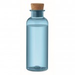 Botella de Tritan Renew™ con tapa redonda de corcho 500ml color azul transparente segunda vista