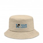 Sombrero estilo pescador de paja papel en diferentes colores vista de impresión