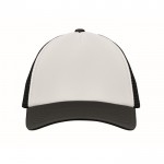 Gorra de beisbol en poliéster con parte frontal en blanco 150 g/m2 color blanco/negro segunda vista
