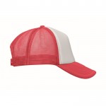 Gorra de beisbol en poliéster con parte frontal en blanco 150 g/m2 color rojo cuarta vista