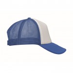Gorra de beisbol en poliéster con parte frontal en blanco 150 g/m2 color blanco/azul cuarta vista
