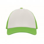 Gorra de beisbol en poliéster con parte frontal en blanco 150 g/m2 color verde fluorescente segunda vista