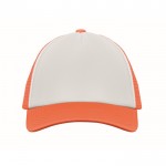 Gorra de beisbol en poliéster con parte frontal en blanco 150 g/m2 color naranja fluorescente segunda vista