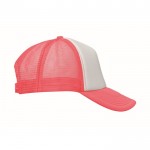 Gorra de beisbol en poliéster con parte frontal en blanco 150 g/m2 color fucsia fluorescente cuarta vista