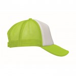 Gorra de beisbol en poliéster con parte frontal en blanco 150 g/m2 color verde lima cuarta vista