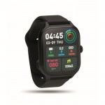 Smartwatch de pantalla LCD táctil y correa de silicona iOS y Android color negro