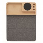 Organizador de escritorio con alfombrilla para ratón y cargador color madera sexta vista