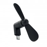 Ventilador portátil para el teléfono a través del puerto USB-C color negro
