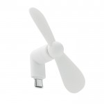 Ventilador portátil para el teléfono a través del puerto USB-C color blanco