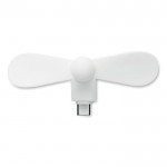 Ventilador portátil para el teléfono a través del puerto USB-C color blanco vista trasera