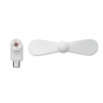 Ventilador portátil para el teléfono a través del puerto USB-C color blanco