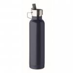 Botella térmica de acero inoxidable reciclado con pajita y asa 660ml color azul marino