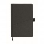 Libreta de PU de tapa rígida con bolsillo frontal para teléfono A5 color negro segunda vista