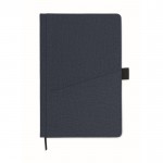 Libreta de PU de tapa rígida con bolsillo frontal para teléfono A5 color azul segunda vista