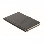 Libreta de PU de tapa rígida con bolsillo frontal para teléfono A5 color gris oscuro