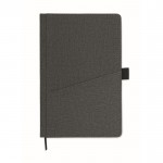 Libreta de PU de tapa rígida con bolsillo frontal para teléfono A5 color gris oscuro segunda vista
