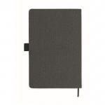 Libreta de PU de tapa rígida con bolsillo frontal para teléfono A5 color gris oscuro tercera vista