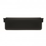 Fiambrera grande de PP reciclado con tapa hermética 2.2L color negro sexta vista