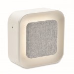Reloj despertador cuadrado de ABS con luz ambiental regulable color blanco segunda vista